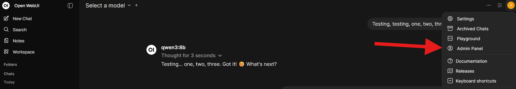Open WebUI Admin Panel