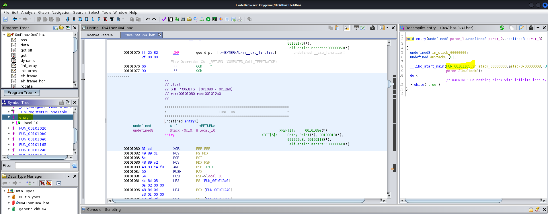 ghidra command output