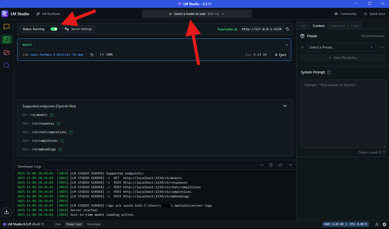 LM Studio Server Mode