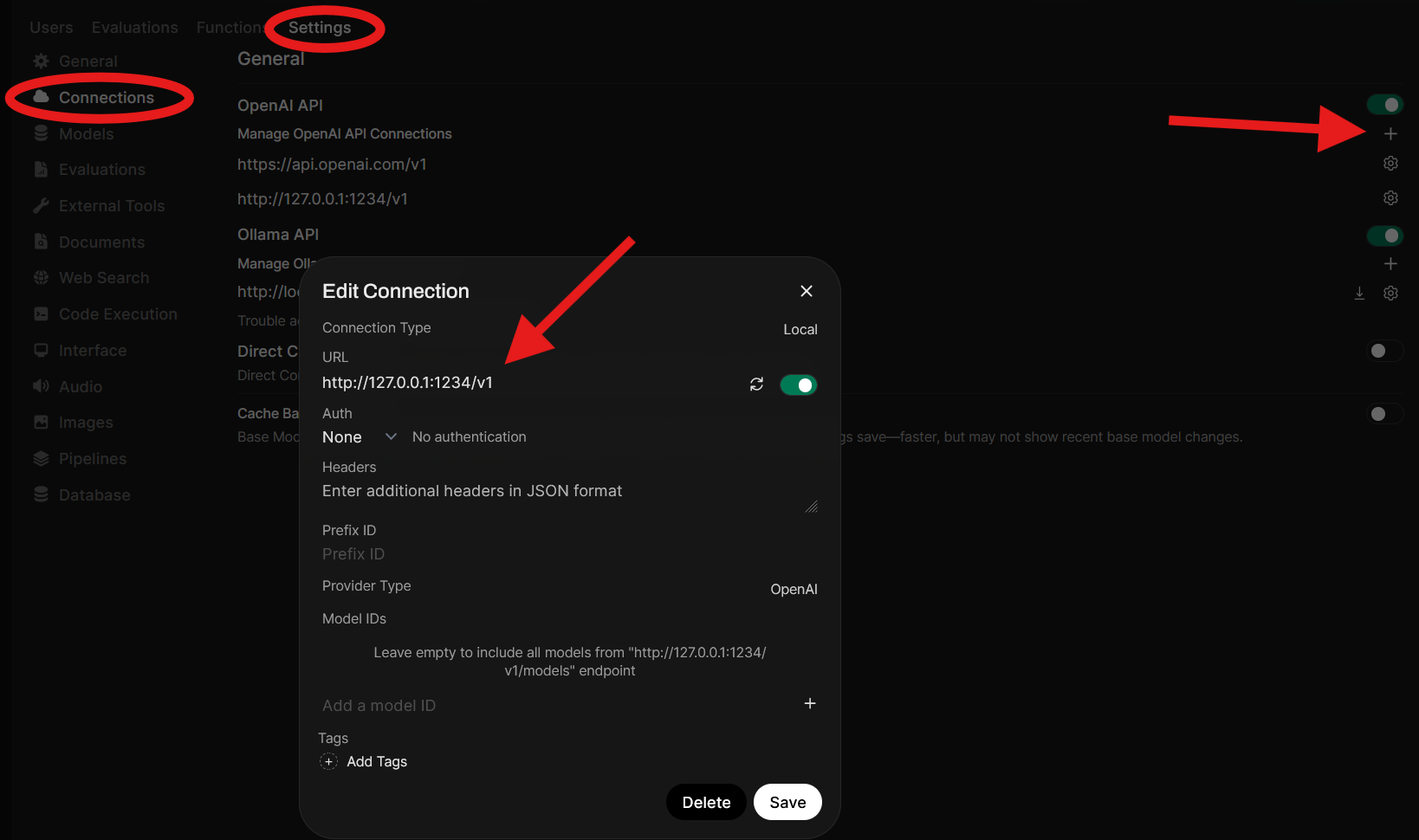 Open WebUI to LM Studio Connection